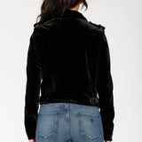 Black Velvet Moto Jacket