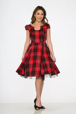 Red Plaid Swing Dress