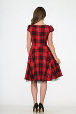 Red Plaid Swing Dress