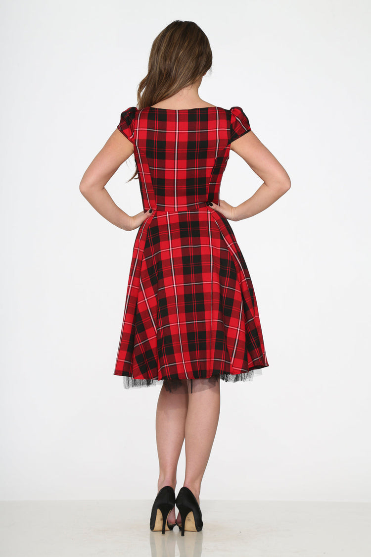 Red Plaid Swing Dress