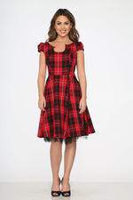 Red Plaid Swing Dress
