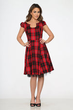 Red Plaid Swing Dress