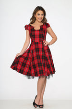 Red Plaid Swing Dress