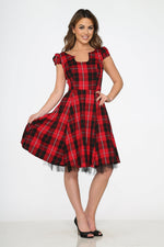Red Plaid Swing Dress