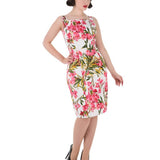 Pink Floral Wiggle Dress