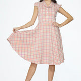 Pink Plaid Swing Dress