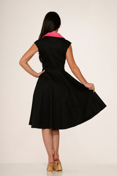 Black & Pink Diablo Swing Dress