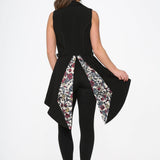 Black Floral Vest Back Split