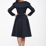 Blue Zipper Swing Dress