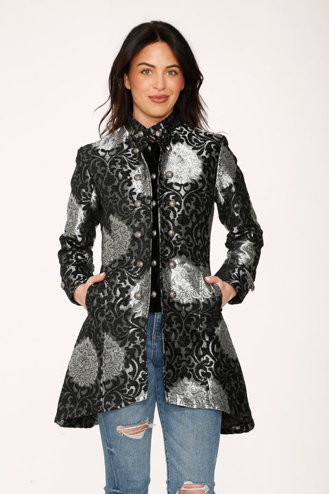 Silver & Black Brocade Coat
