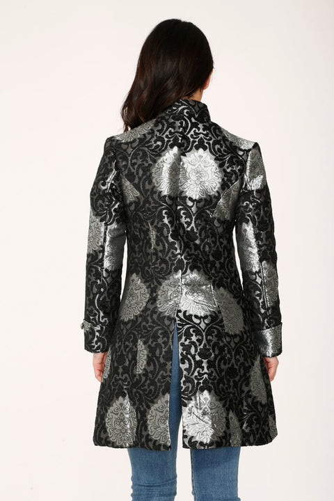 Silver & Black Brocade Coat
