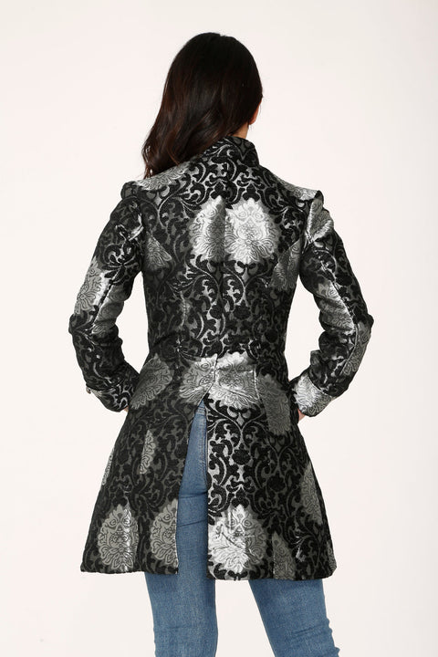 Silver & Black Brocade Coat