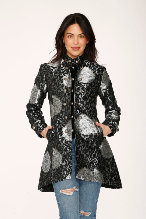 Silver & Black Brocade Coat