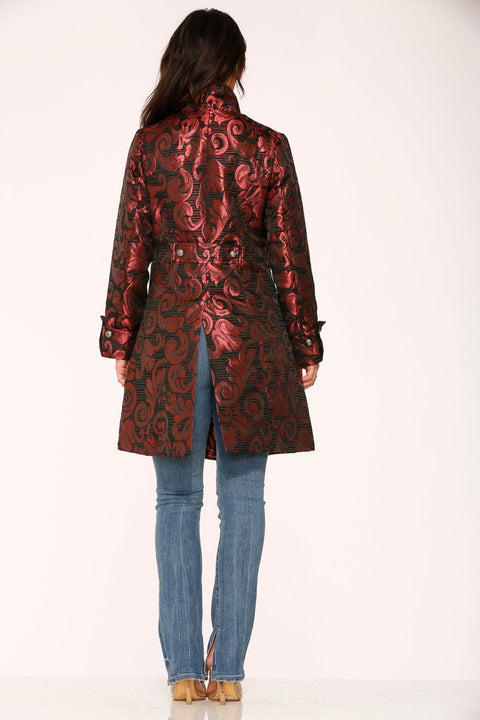 Red Brocade Women's Coat
