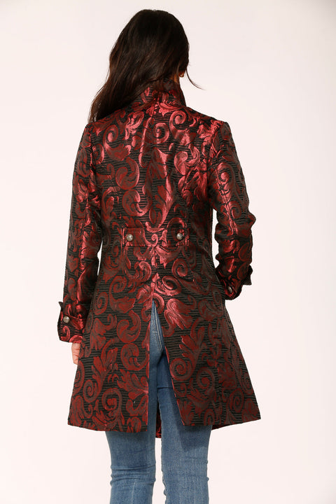 Red Brocade Women's Coat