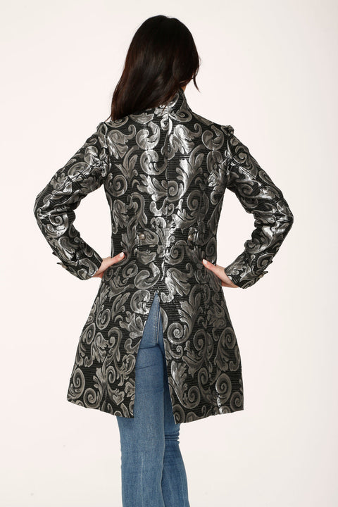 Silver Brocade Women's Coat