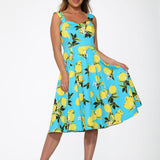 Lemon Print Swing Dress