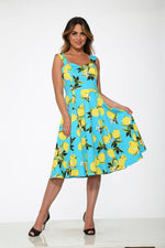 Lemon Print Swing Dress
