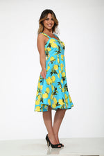 Lemon Print Swing Dress