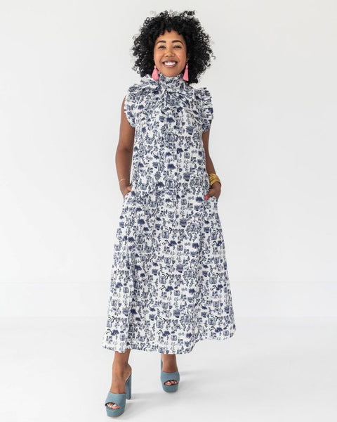 The Vesey Dress in Charleston Toile