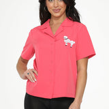 Hot Pink with White Embroidered Poodle Top