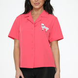 Hot Pink with White Embroidered Poodle Top