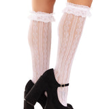 Sweetheart Ruffle Cuff Knee High Socks