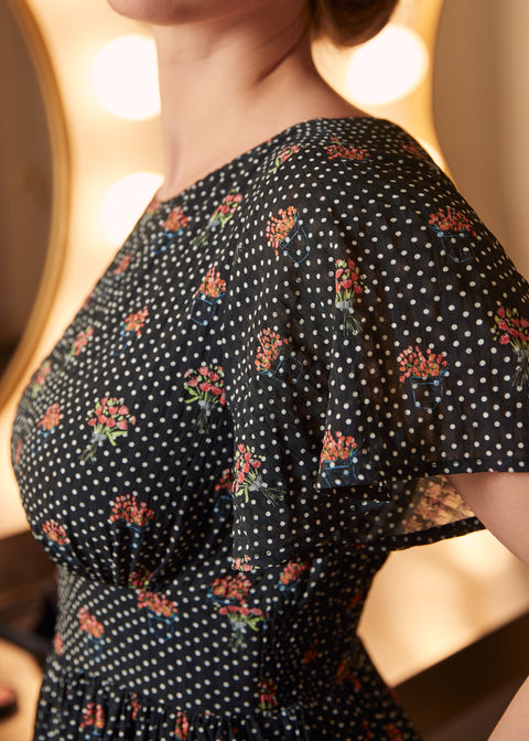 Sound of the Music Cape Sleeve Dress