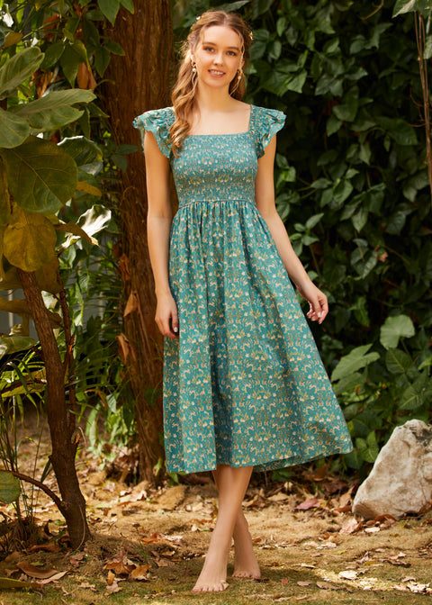Flair and Square Babydoll Dress in Bunny Hop, Size 1X Flair and Square Babydoll Dress in Bunny Hop, Size 1X
