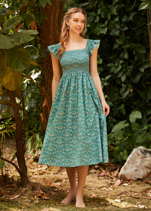 Flair and Square Babydoll Dress in Bunny Hop, Size 1X Flair and Square Babydoll Dress in Bunny Hop, Size 1X