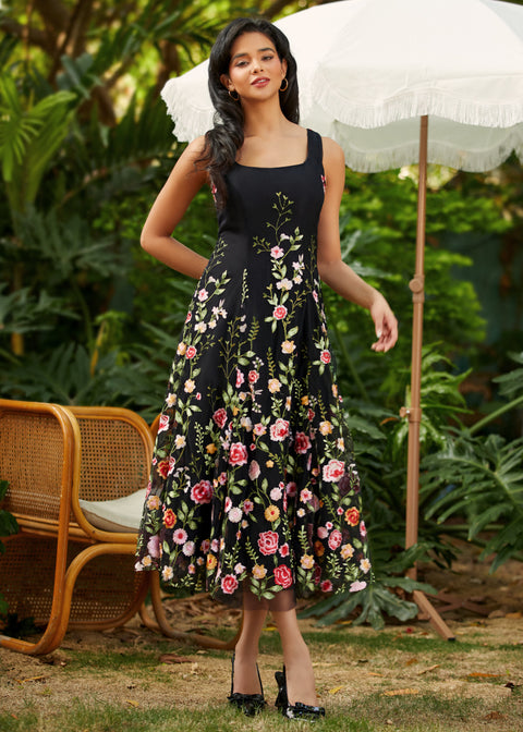Square Neck Party Dress | Vintage Fit & Flare A-Line Dress with Corset Back ModCloth Square Neck Party Dress | Vintage Fit & Flare A-Line Dress with Corset Back ModCloth