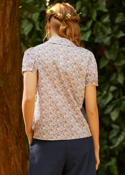 Goose in Bloom Button Up Top (Bunnies Edition)