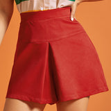 Roll With It Pleated Short Skort