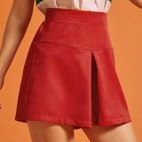 Roll With It Pleated Short Skort