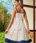 Back view showing smocked panel and adjustable straps