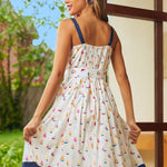 Back view showing smocked panel and adjustable straps