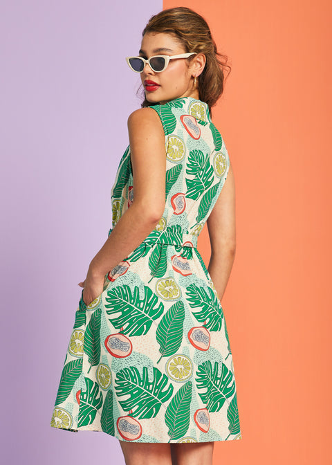 The Sway You Are Fit & Flare Dress in Palm Punch, Size 2X The Sway You Are Fit & Flare Dress in Palm Punch, Size 2X