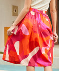 Back view showing elasticized waistband and full skirt shape