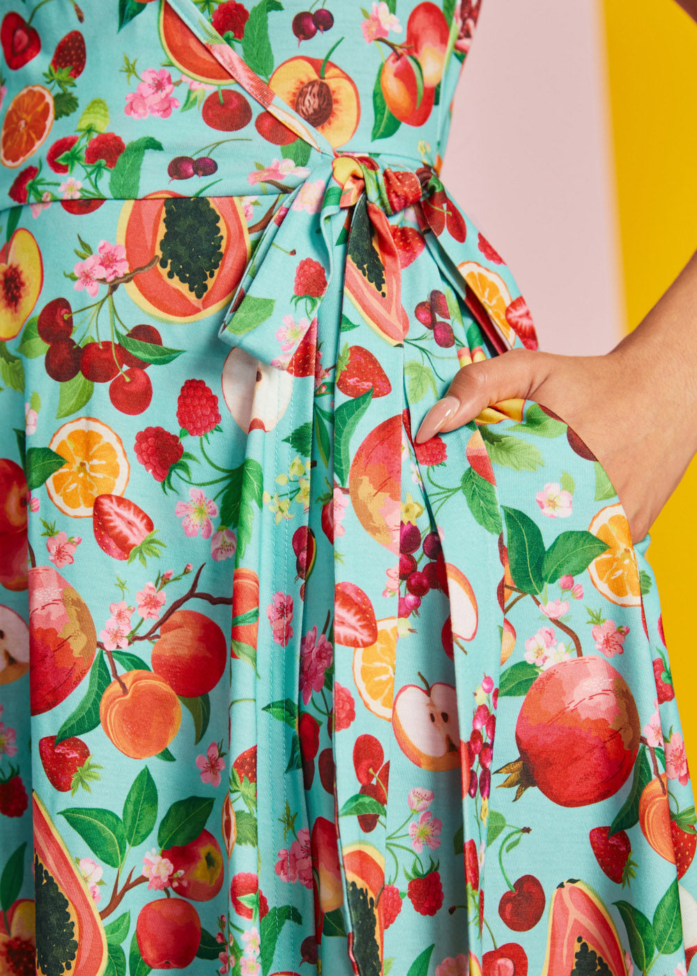 Vintage Fruit Print Wrap Mini Dress | ModCloth