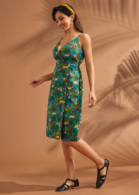 Sun Chaser Wrap Dress in Safari So Good, Size 2X