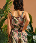 Rear detail of the tropical cat print cropped camisole.