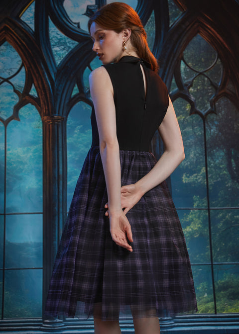 Evening Enchantment Fit & Flare Dress in Spellbound Plaid, Size XL