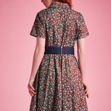 Back view of Rustic Elegance Casual Dress in Willow Bloom