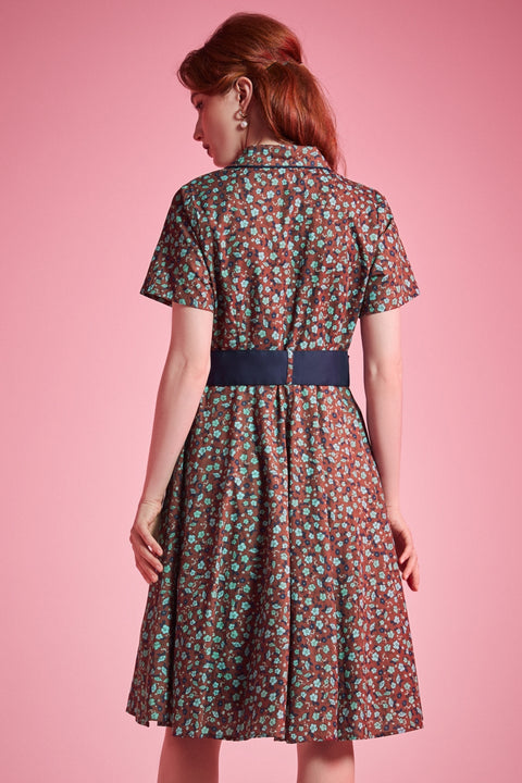 Back view of Rustic Elegance Casual Dress in Willow Bloom