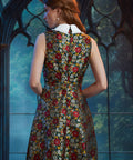 Back view of the Forever Remembered Dress in Memento Mori featuring the concealed back zipper and tailored silhouette.