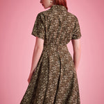 Back view of Rustic Elegance Casual Dress in Moss & Meadow