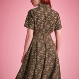 Back view of Rustic Elegance Casual Dress in Moss & Meadow