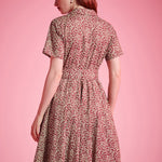 Back view of Rustic Elegance Casual Dress in Cranberry Cottage
