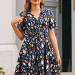 Woman wearing ModCloth Rustic Elegance mushroom print midi dress in Morel of the Story