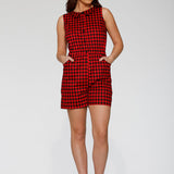 Black & Red Checkmate Romper